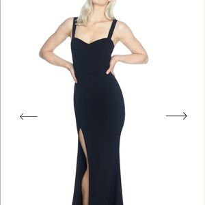 Black high slit gown